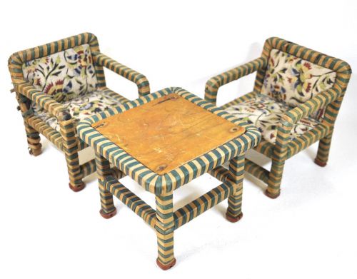 Sold out! Antique doll chair & table set 1930s The table can also be used as a flower stand MYK
