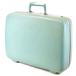 米国ビンテージ　1950～1960年代　アメリカ　Samsonite社 サムソナイト　スーツケース　ブルー　幅49㎝　奥行き42㎝　エステートセール  ATN